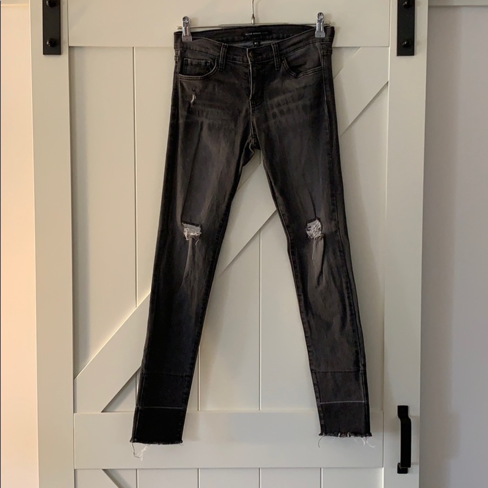 Grey dip dye bottom skinny jean
